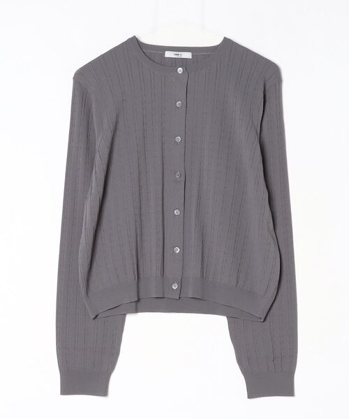 COMME CA(コムサ)の「〔 TALLサイズ 〕 コットンダルストレッチ ケーブルカーディガン(カーディガン/ボレロ・レディース・キナリ/グレー/ブルー・15号)」の1枚目の写真