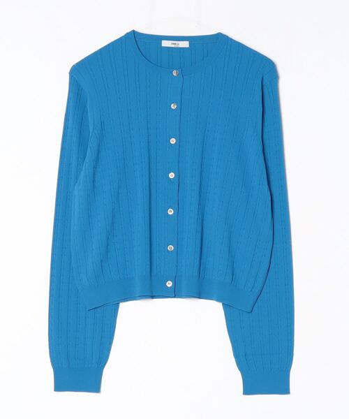 COMME CA(コムサ)の「〔 TALLサイズ 〕 コットンダルストレッチ ケーブルカーディガン(カーディガン/ボレロ・レディース・キナリ/グレー/ブルー・15号)」の3枚目の写真