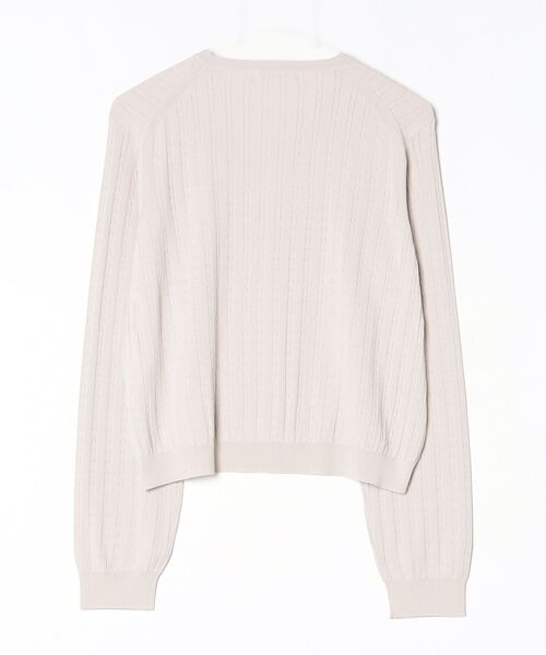 COMME CA(コムサ)の「〔 TALLサイズ 〕 コットンダルストレッチ ケーブルカーディガン(カーディガン/ボレロ・レディース・キナリ/グレー/ブルー・15号)」の4枚目の写真