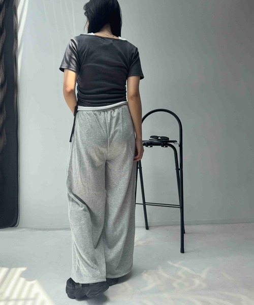 AS KNOW AS plus(アズノゥアズプラス)の「☆シャーリングリボン レイヤードヘンリーネックリブTシャツ(Tシャツ/カットソー・レディース・チャコール/オフホワイト/カモフラージュ・FREE)」の20枚目の写真