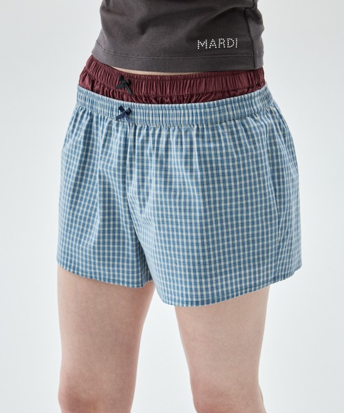 Mardi Mercredi（マルディメクルディ）の「LAYERED SHORTS 2-PACK / レイヤード ショーツ 2-PACK（その他パンツ・レディース・バーガンディー・FREE）」の2枚目の写真