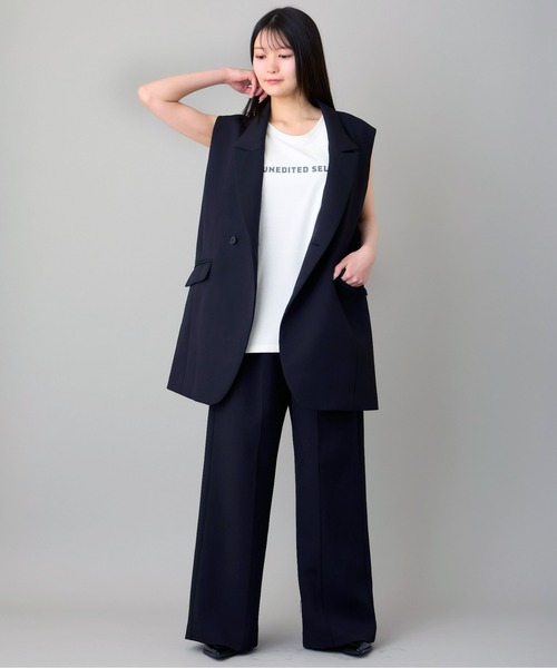 AVIE(アビィ)の「ベルトオーバーサイズパンツ(テーラードジャケット・レディース・ブラウン/ブラック・38)」の13枚目の写真
