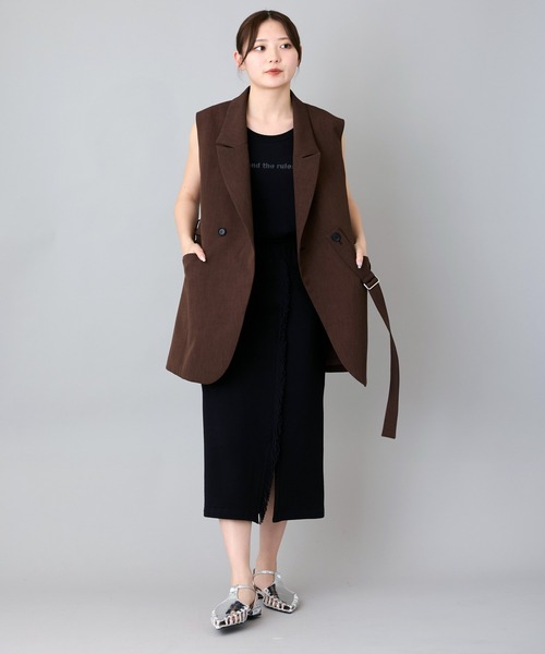 AVIE(アビィ)の「ベルトオーバーサイズパンツ(テーラードジャケット・レディース・ブラウン/ブラック・38)」の20枚目の写真