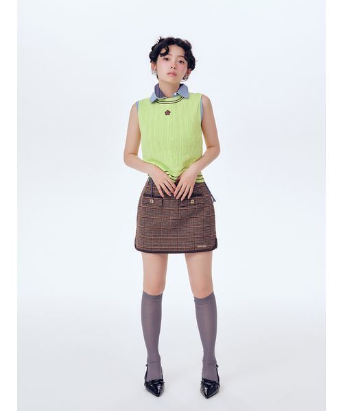 LILY BROWN(リリーブラウン)の「【LILY BROWN×MARY QUANT】デイジー刺繍ケーブルノースリニット(ニット/セーター・レディース・ピンク/ホワイト/ブラック/ライム・F)」の10枚目の写真