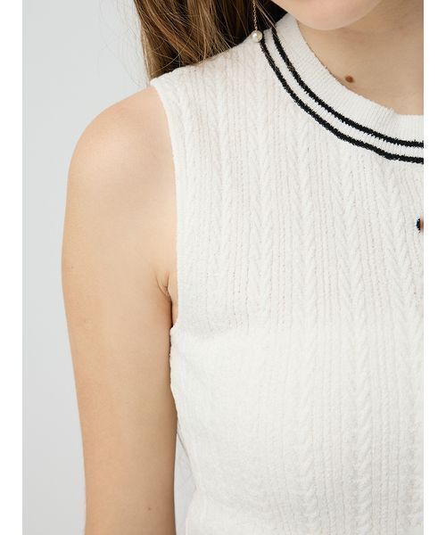 LILY BROWN(リリーブラウン)の「【LILY BROWN×MARY QUANT】デイジー刺繍ケーブルノースリニット(ニット/セーター・レディース・ピンク/ホワイト/ブラック/ライム・F)」の19枚目の写真