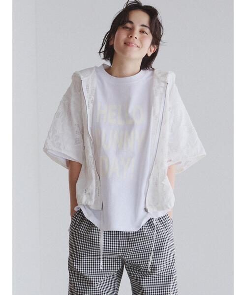Samansa Mos2（サマンサ モスモス）の「【接触冷感】アソートプリントTシャツ（Tシャツ/カットソー・レディース・ピンク/オフホワイト/トップグレー・F）」の2枚目の写真