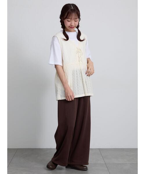 Samansa Mos2（サマンサ モスモス）の「【接触冷感】アソートプリントTシャツ（Tシャツ/カットソー・レディース・ピンク/オフホワイト/トップグレー・F）」の16枚目の写真