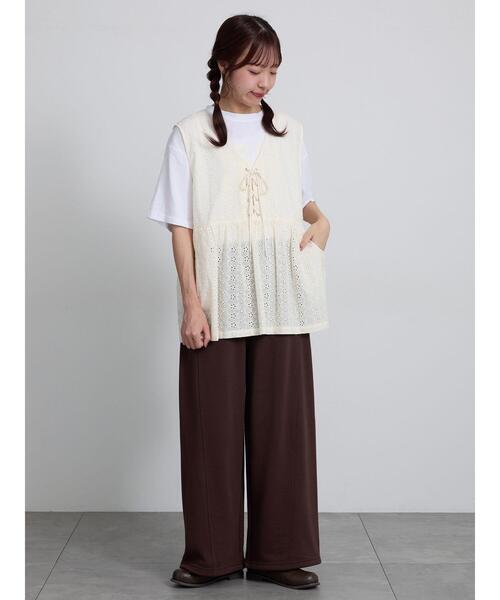Samansa Mos2（サマンサ モスモス）の「【接触冷感】アソートプリントTシャツ（Tシャツ/カットソー・レディース・ピンク/オフホワイト/トップグレー・F）」の17枚目の写真