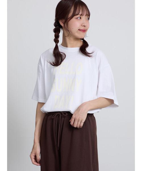 Samansa Mos2（サマンサ モスモス）の「【接触冷感】アソートプリントTシャツ（Tシャツ/カットソー・レディース・ピンク/オフホワイト/トップグレー・F）」の19枚目の写真