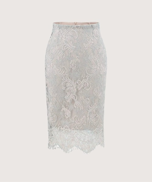 LA POMME petit(ラポミ・プチ)の「Jacquard Pastel Floral Lace Midi Skirt/ジャカードパステル花柄レースミディスカート(スカート・レディース・ピンク/イエロー/ブルー・MEDIUM/SMALL/LARGE)」の3枚目の写真