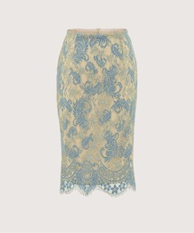 Jacquard Pastel Floral Lace Midi Skirt/ジャカードパステル花柄レースミディスカート