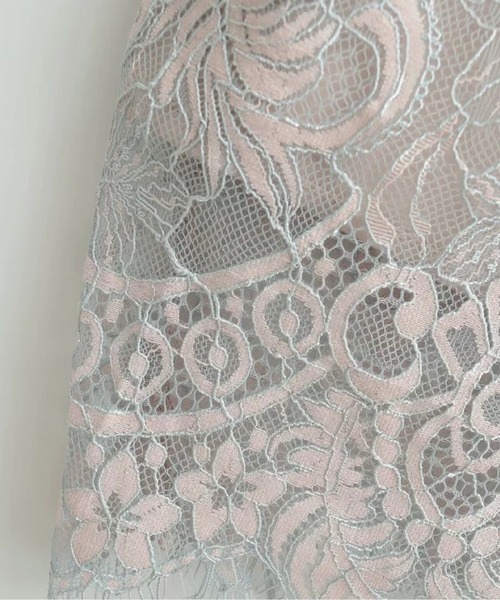 LA POMME petit(ラポミ・プチ)の「Jacquard Pastel Floral Lace Midi Skirt/ジャカードパステル花柄レースミディスカート(スカート・レディース・ピンク/イエロー/ブルー・MEDIUM/SMALL/LARGE)」の7枚目の写真
