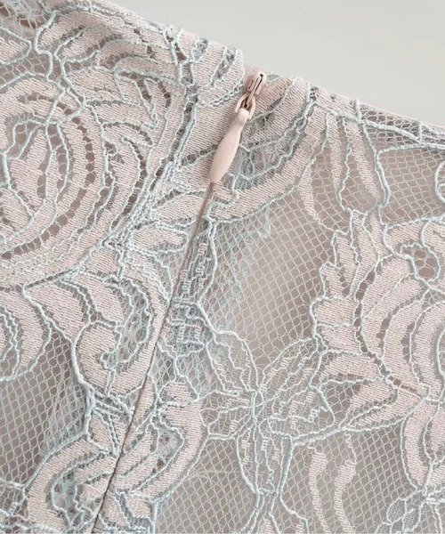 LA POMME petit(ラポミ・プチ)の「Jacquard Pastel Floral Lace Midi Skirt/ジャカードパステル花柄レースミディスカート(スカート・レディース・ピンク/イエロー/ブルー・MEDIUM/SMALL/LARGE)」の4枚目の写真