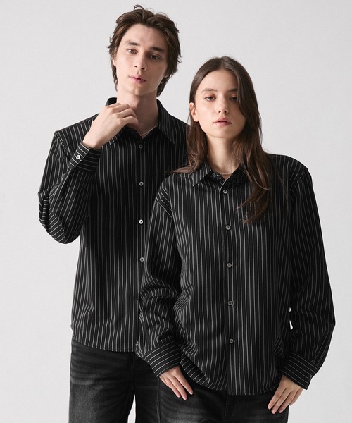 CLEL(クレイル)の「【CLEL】TR Regular Collar Shirt / TR レギュラーカラーシャツ(シャツ/ブラウス・メンズ・ホワイト/ブルー/ブラック系/ブラック・S/L/XS/M)」の1枚目の写真
