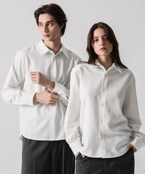 CLEL(クレイル)の「【CLEL】TR Regular Collar Shirt / TR レギュラーカラーシャツ(シャツ/ブラウス・メンズ・ホワイト/ブルー/ブラック系/ブラック・S/L/XS/M)」の2枚目の写真