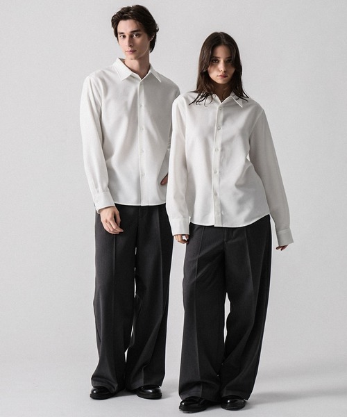 CLEL(クレイル)の「【CLEL】TR Regular Collar Shirt / TR レギュラーカラーシャツ(シャツ/ブラウス・メンズ・ホワイト/ブルー/ブラック系/ブラック・S/L/XS/M)」の14枚目の写真