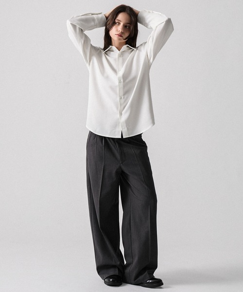 CLEL(クレイル)の「【CLEL】TR Regular Collar Shirt / TR レギュラーカラーシャツ(シャツ/ブラウス・メンズ・ホワイト/ブルー/ブラック系/ブラック・S/L/XS/M)」の19枚目の写真