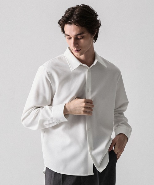 CLEL(クレイル)の「【CLEL】TR Regular Collar Shirt / TR レギュラーカラーシャツ(シャツ/ブラウス・メンズ・ホワイト/ブルー/ブラック系/ブラック・S/L/XS/M)」の21枚目の写真