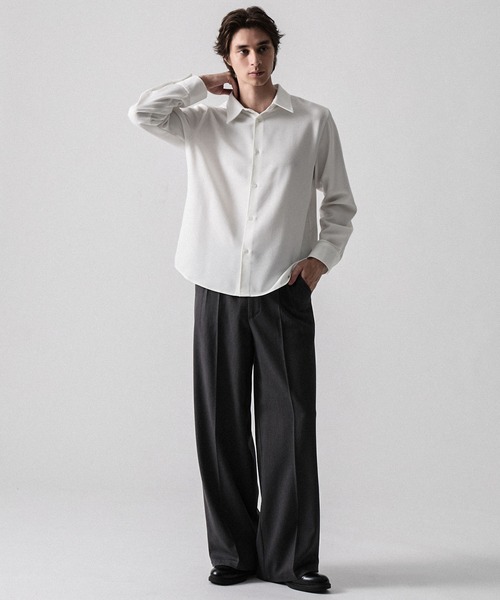 CLEL(クレイル)の「【CLEL】TR Regular Collar Shirt / TR レギュラーカラーシャツ(シャツ/ブラウス・メンズ・ホワイト/ブルー/ブラック系/ブラック・S/L/XS/M)」の22枚目の写真