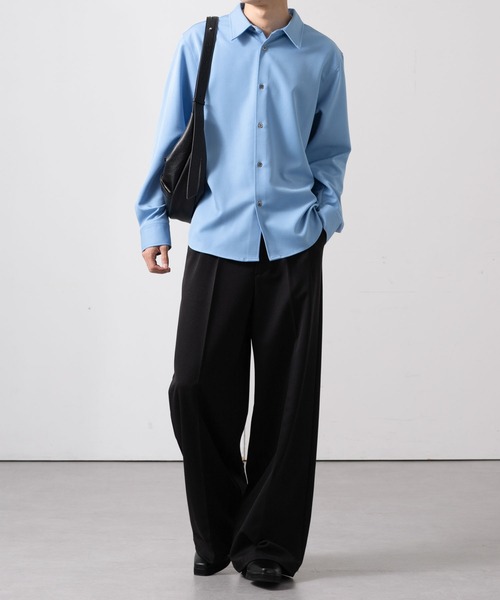 CLEL(クレイル)の「【CLEL】TR Regular Collar Shirt / TR レギュラーカラーシャツ(シャツ/ブラウス・メンズ・ホワイト/ブルー/ブラック系/ブラック・S/L/XS/M)」の13枚目の写真