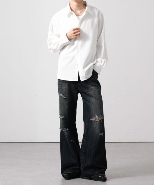 CLEL(クレイル)の「【CLEL】TR Regular Collar Shirt / TR レギュラーカラーシャツ(シャツ/ブラウス・メンズ・ホワイト/ブルー/ブラック系/ブラック・S/L/XS/M)」の6枚目の写真