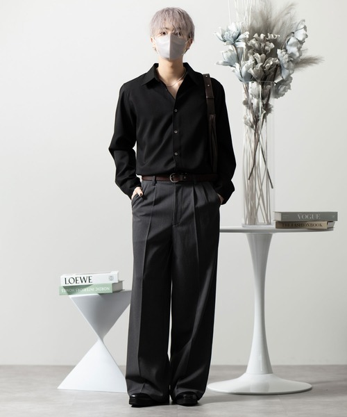 CLEL(クレイル)の「【CLEL】TR Regular Collar Shirt / TR レギュラーカラーシャツ(シャツ/ブラウス・メンズ・ホワイト/ブルー/ブラック系/ブラック・S/L/XS/M)」の8枚目の写真