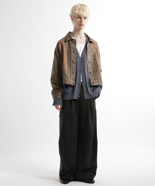 HARE(ハレ)の「【SET UP対応】コーティングデニムブルゾン(HARE)(デニムジャケット・メンズ・ブラック/ブラウン・MEDIUM/SMALL)」の19枚目の写真