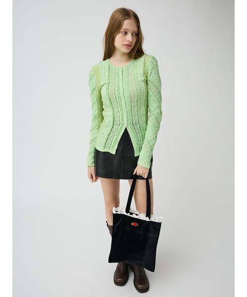 LILY BROWN(リリーブラウン)の「ローズモチーフフリルトート(トートバッグ・レディース・ミント/ブラック/ドット・F)」の17枚目の写真