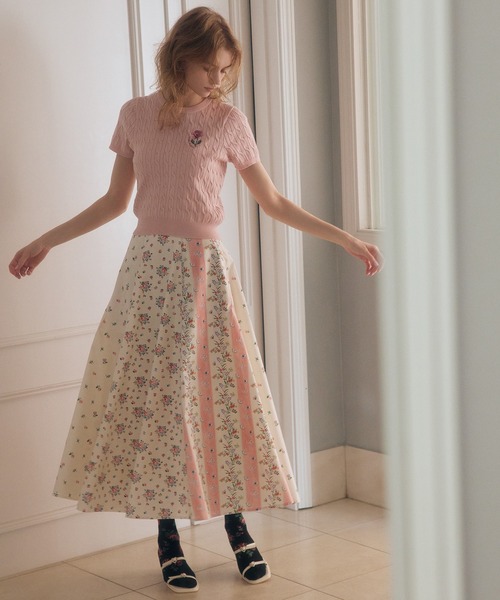 Cath Kidston(キャスキッドソン)の「ボリュームフレアスカート Garden Bouquet(スカート・レディース・アイボリー/サックスブルー/ネイビー・S/M)」の4枚目の写真