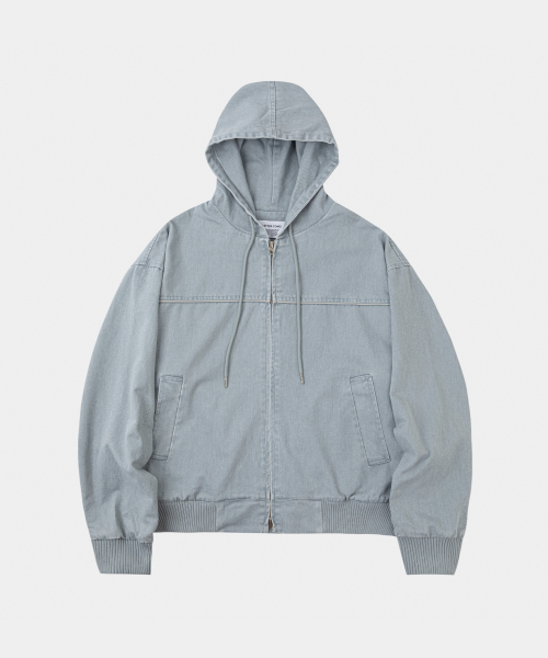 LETTERCOMO(レテルコモ)の「パイピングワークフードジャケットスカイブルー(その他アウター・レディース・スカイブルー・MEDIUM/LARGE)」の1枚目の写真