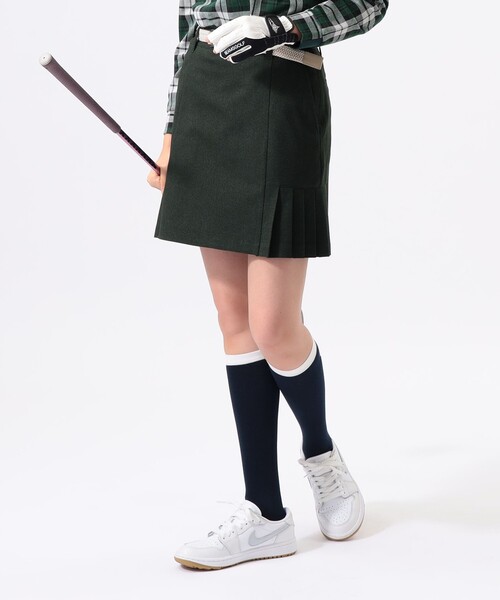 BEAMS GOLF(ビームスゴルフ)の「ORANGE LABEL / ストレッチ サイドプリーツ スカート(スカート・レディース・グリーン/オフホワイト/ネイビー・SMALL/MEDIUM/LARGE)」の2枚目の写真