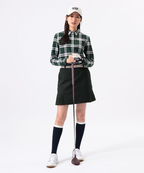 BEAMS GOLF(ビームスゴルフ)の「ORANGE LABEL / ストレッチ サイドプリーツ スカート(スカート・レディース・グリーン/オフホワイト/ネイビー・SMALL/MEDIUM/LARGE)」の6枚目の写真