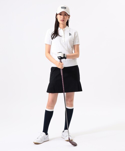 BEAMS GOLF(ビームスゴルフ)の「ORANGE LABEL / ストレッチ サイドプリーツ スカート(スカート・レディース・グリーン/オフホワイト/ネイビー・SMALL/MEDIUM/LARGE)」の8枚目の写真