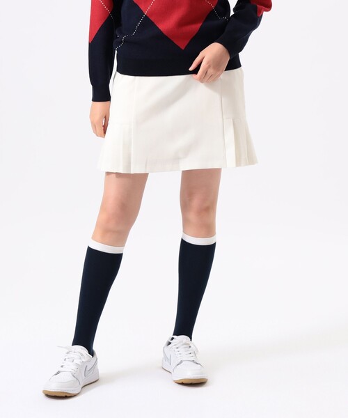 BEAMS GOLF(ビームスゴルフ)の「ORANGE LABEL / ストレッチ サイドプリーツ スカート(スカート・レディース・グリーン/オフホワイト/ネイビー・SMALL/MEDIUM/LARGE)」の9枚目の写真