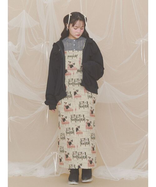 merry jenny(メリージェニー)の「ribbon tie zipフーディー(パーカー・レディース・イエロー/グレー/ブラック・FREE)」の15枚目の写真