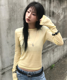 LARTIGENT | L23 スリム テンセル Tシャツ(イエロー)(Tシャツ/カットソー)