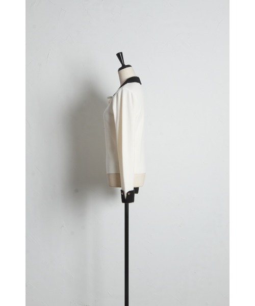 tocco closet(トッコ クローゼット)の「リボン付きフェザー配色ハート釦ニットプルオーバー(ニット/セーター・レディース・アイボリー/ブラウン系その他/ブラック・M)」の14枚目の写真