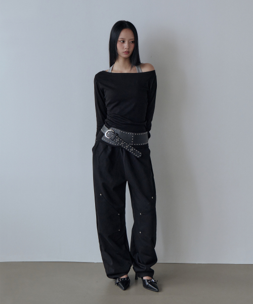 5OML(オーオーエムエル)の「スリーブレスレイヤード オフショルダー ロングスリーブ(ブラック)(Tシャツ/カットソー・レディース・ブラック・FREE)」の3枚目の写真