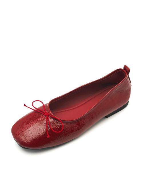 SPUR(シュプール)の「Odd Soft Square Ribbon Flat Ribbon フラットシューズ 2cm -WA9023 (4color)(バレエシューズ・レディース・ブラック/ダークブラウン/レッド/アイボリー・22.5cm/23cm/23.5cm/24cm/24.5cm/25cm)」の12枚目の写真