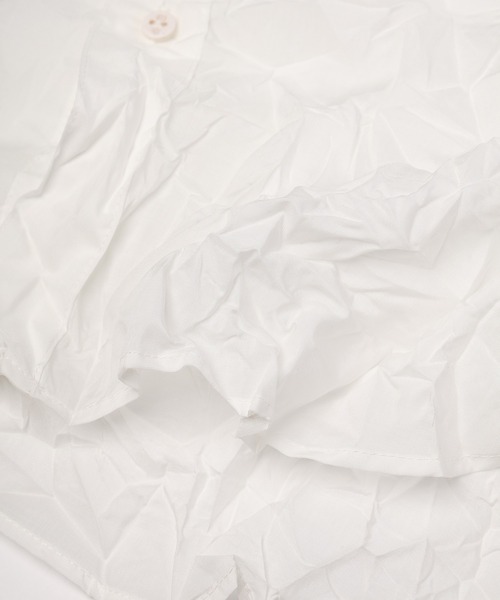 mintdesigns(ミントデザインズ)の「Crinkled Shirt(シャツ/ブラウス・レディース・グレイッシュベージュ/ホワイト・ONESIZE)」の14枚目の写真