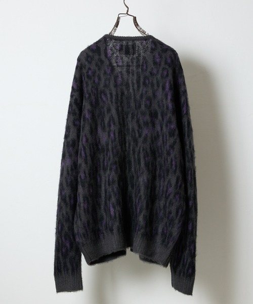 NUMBER (N)INE(ナンバーナイン)の「MOHAIR MIX KNIT LEOPARD JACQUARD ZIP-UP CARDIGAN / ウールモヘヤ ミックス ニット レオパード ジャガード ジップアップ カーディガン(カーディガン/ボレロ・メンズ・パープル/チャコール/マスタード・2/3/4)」の9枚目の写真