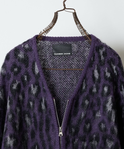 NUMBER (N)INE(ナンバーナイン)の「MOHAIR MIX KNIT LEOPARD JACQUARD ZIP-UP CARDIGAN / ウールモヘヤ ミックス ニット レオパード ジャガード ジップアップ カーディガン(カーディガン/ボレロ・メンズ・パープル/チャコール/マスタード・2/3/4)」の12枚目の写真