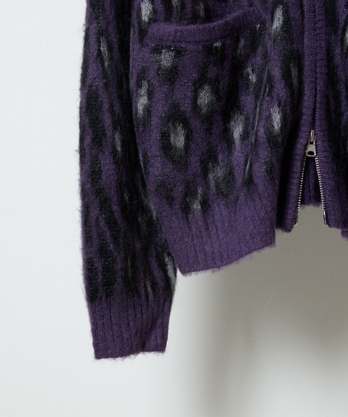 NUMBER (N)INE(ナンバーナイン)の「MOHAIR MIX KNIT LEOPARD JACQUARD ZIP-UP CARDIGAN / ウールモヘヤ ミックス ニット レオパード ジャガード ジップアップ カーディガン(カーディガン/ボレロ・メンズ・パープル/チャコール/マスタード・2/3/4)」の13枚目の写真