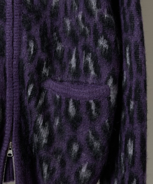NUMBER (N)INE(ナンバーナイン)の「MOHAIR MIX KNIT LEOPARD JACQUARD ZIP-UP CARDIGAN / ウールモヘヤ ミックス ニット レオパード ジャガード ジップアップ カーディガン(カーディガン/ボレロ・メンズ・パープル/チャコール/マスタード・2/3/4)」の14枚目の写真