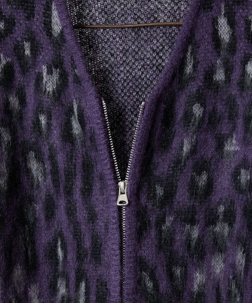 NUMBER (N)INE(ナンバーナイン)の「MOHAIR MIX KNIT LEOPARD JACQUARD ZIP-UP CARDIGAN / ウールモヘヤ ミックス ニット レオパード ジャガード ジップアップ カーディガン(カーディガン/ボレロ・メンズ・パープル/チャコール/マスタード・2/3/4)」の15枚目の写真