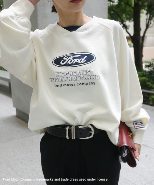 Ameri(アメリ)の「Ford LOGO PRINT SWEAT TOP(スウェット・レディース・ブラウン/グレー/アイボリー・FREE)」の2枚目の写真