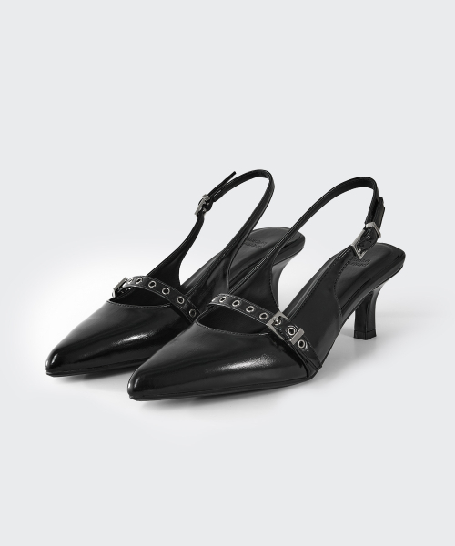 MUSINSA STANDARD WOMAN（ムシンサスタンダードウーマン）の「ウィメンズバックルキトンヒールスリングバック[ブラック]（サンダル・レディース・その他・23cm/24cm/24.5cm/25cm）」の4枚目の写真