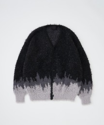 【ADAMPATEK/アダムパテック】 rough distortedchevron cardigan グラデーションボーダーシャギーカーデ