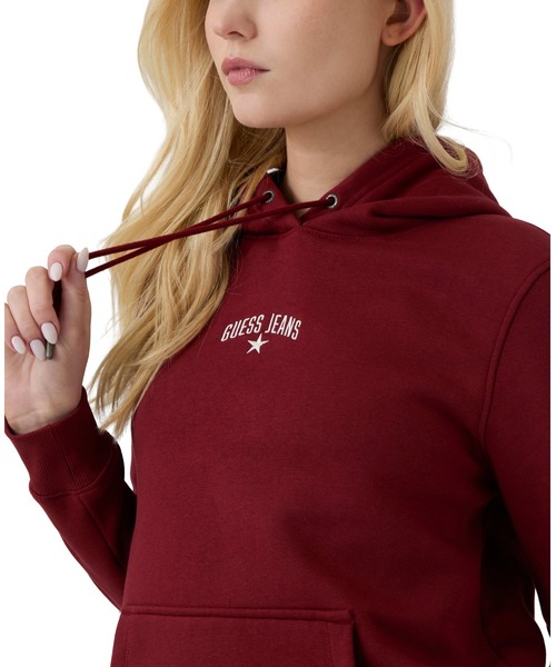 GUESS JEANS（ゲスジーンズ）の「GUESS JEANS Star Emb Hoodie（パーカー・レディース・ワインレッド/グレー・LARGE/SMALL/MEDIUM/X-SMALL）」の4枚目の写真