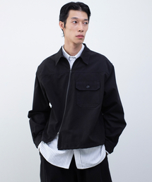 Diagonal Crop Jacket - Black